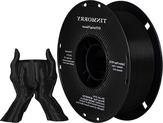 Filamento a 1,75 mm in fibra di carbonio PETG - Nero - Compatibile con Stampante 3D FDM Bambu - Spola da 1 KG