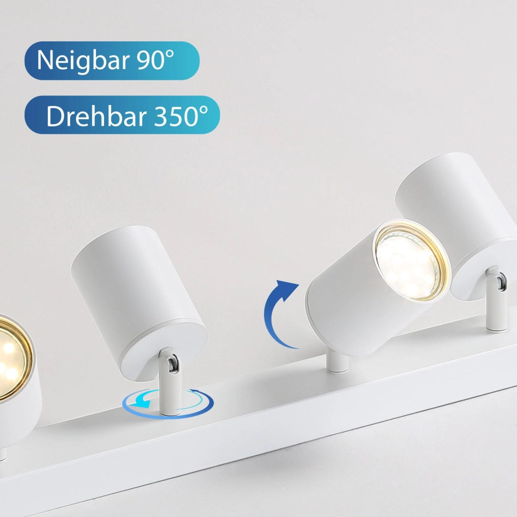 ZMH Faretto da soffitto LED bianchi 5 punti luce GU10 orientabili 330° industriale moderno per salotto senza lampadine