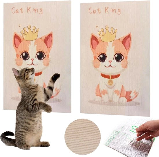 Krabmat autoadesivo per gatti, 2 pezzi 40×60cm, gatto con disegno, parete per gatti in legno, adesivo anti-graffiti per proteggere i mobili dai graffi dei gatti.