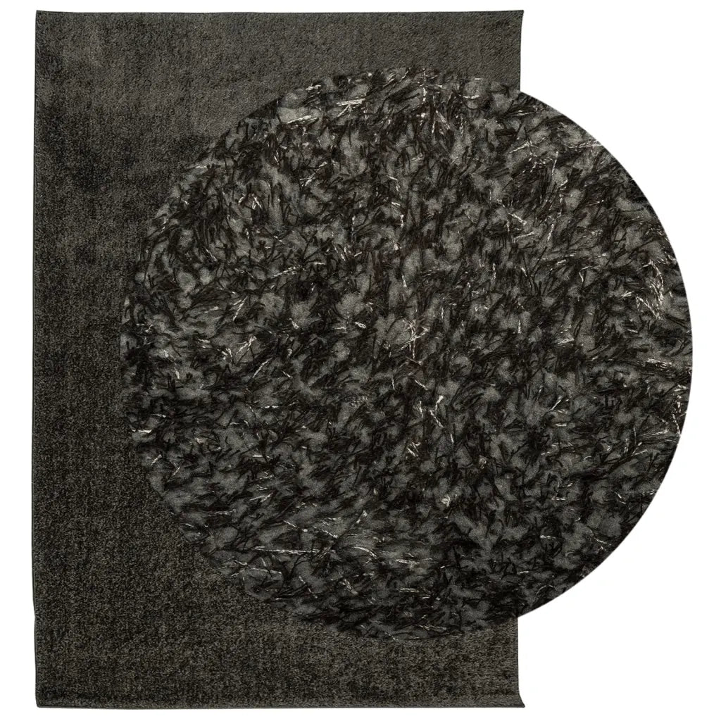 Tappeto a Pelo Lucido Lungo ISTAN Effetto Antracite 120x170 cm 375640