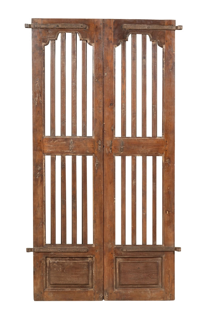 Biscottini Porta portone in legno massello e ferro da interno o da esterno vecchia e antica medievale scorrevole