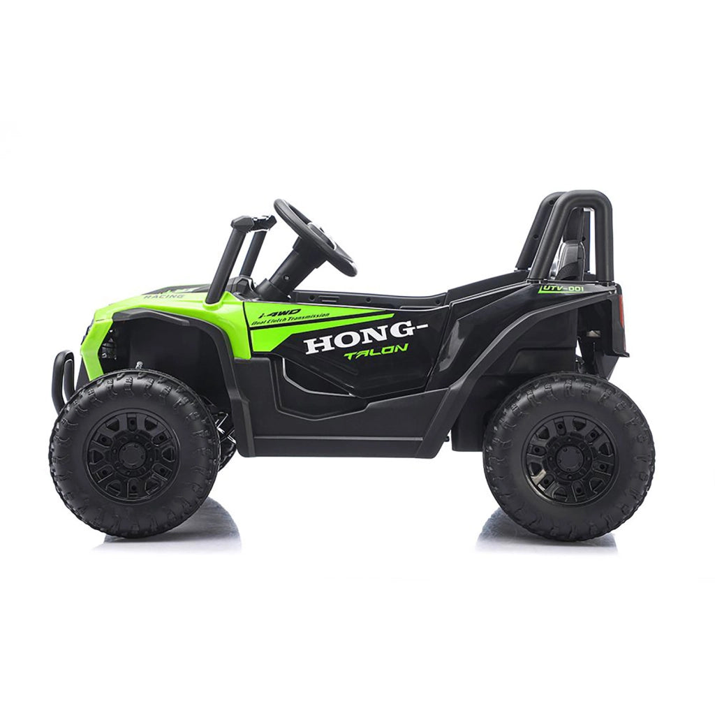 Macchina Elettrica per Bambini Buggy Adventure 2 Motori da 25W con Telecomando Luci e Suoni Verde