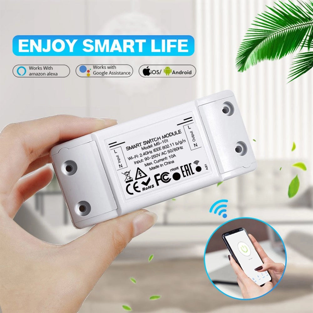 Interruttore WIFI 10A WIFI 2.4G TUYA, Smart Life 10A AC 90-250V 50/60HZ 2200W