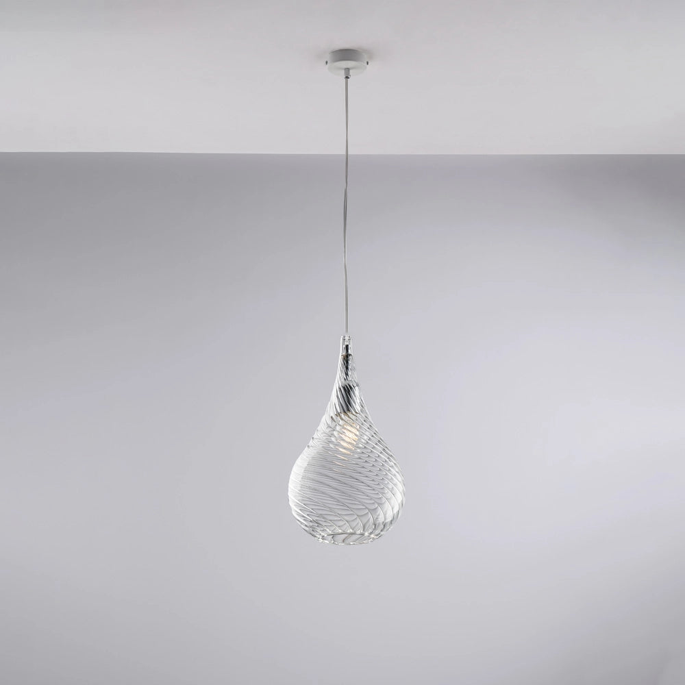 Lampadario Moderno Pluvia Metallo Trasparente 1 Luce E27