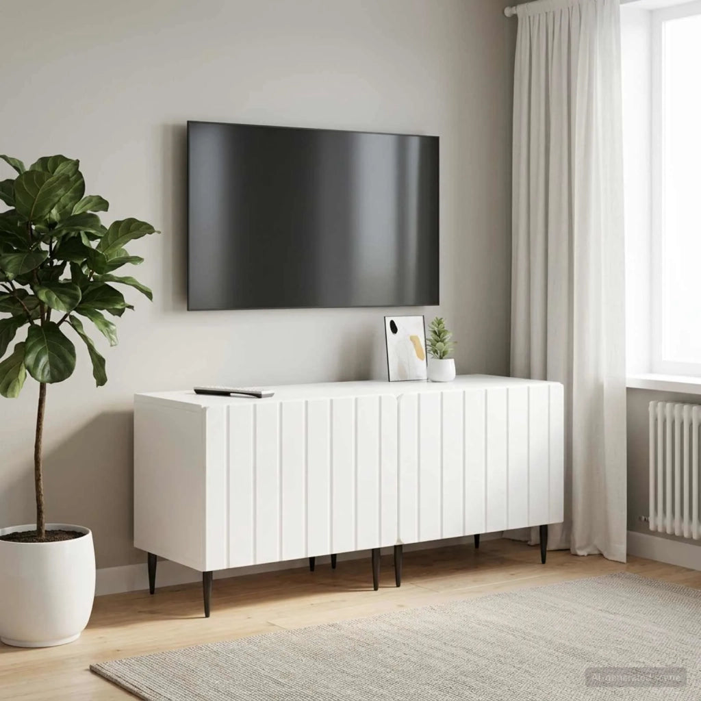 Mobile TV Bianco Lucido Legno ingegnerizzato 896459
