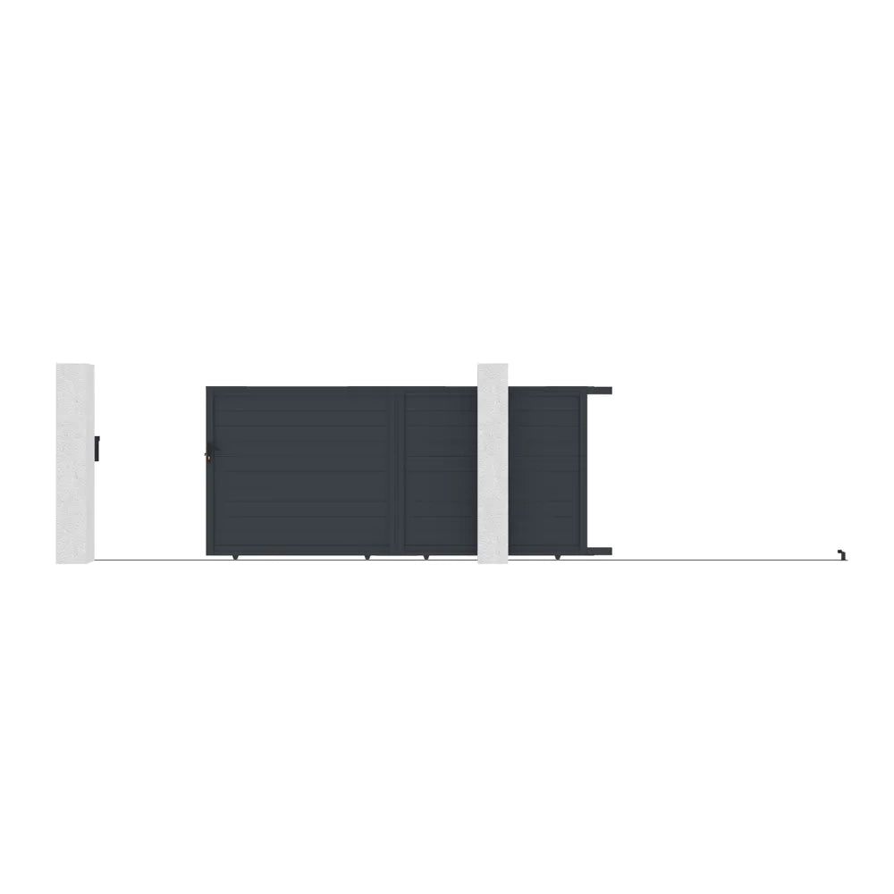 Cancello in alluminio scorrevole 392x173cm grigio freddo