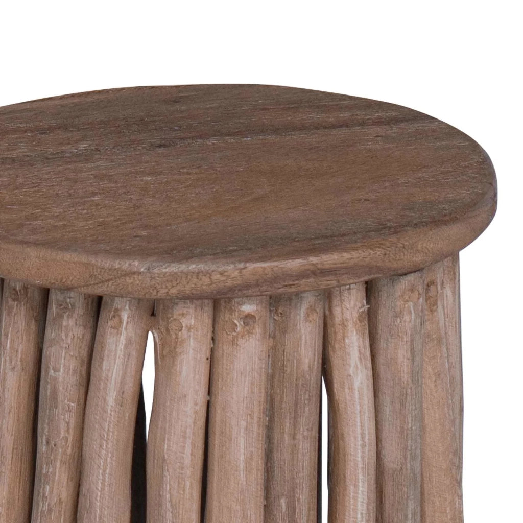 Pouf Naturale 30 x 30 x 45 cm Legno di teak solido