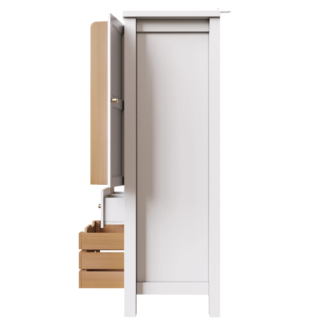 Credenza cucina 80x40x140 cm con 2 ante e 5 cassetti