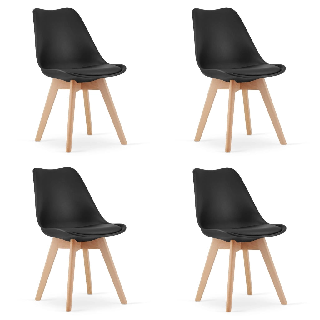 Sedia VALORA RIXK - Sedia ergonomica da pranzo nera x 4