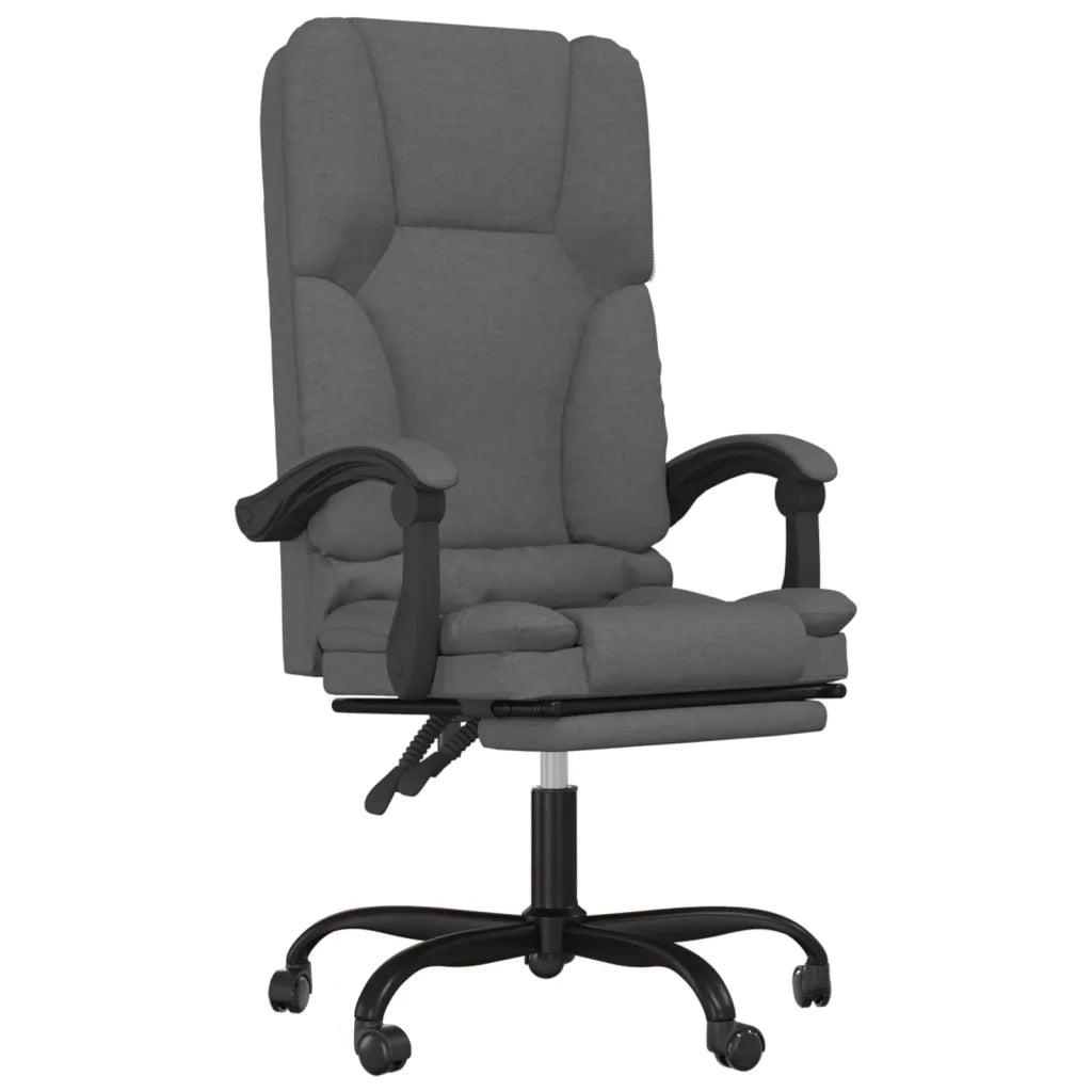 Sedia da Ufficio Massaggio Reclinabile Grigio Scuro in Tessuto cod mxl 15326
