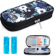 Portatile raffreddatore per insulina e astuccio per medicinali per diabetici - Organizzatore isolato con 2 tasche in gel
