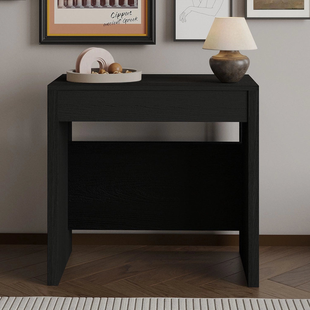 Tavolo da pranzo allungabile in legno "Nivo" - 80 x 44 x 76 cm - Nero