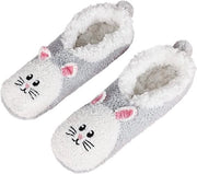 Pantoffle da unisex, calze di lana di corallo, pantoffle morbide e graziose per la casa, pantoffle antiscivolo calde e spesse di lana di corallo per l'inverno, misure 35-41 - grigio chiaro
