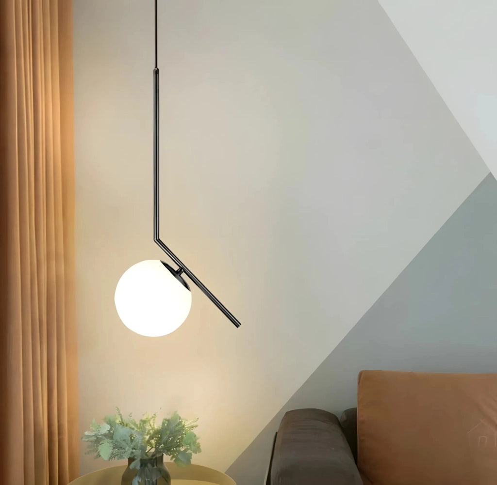 Lampada Da Soffitto Pensile Di Vetro Palla Oro Bianco Oro G107-1w Black White
