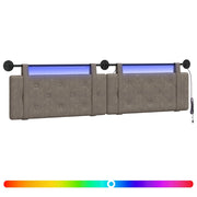 Testiera | Testata sospesa Con luce LED Grigio PU Antico
