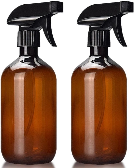Due bottiglioni di spandici in plastica, 300 ml, spruzzatori di nebbia riutilizzabili con attuatore a leva per la cura delle piante e la pulizia