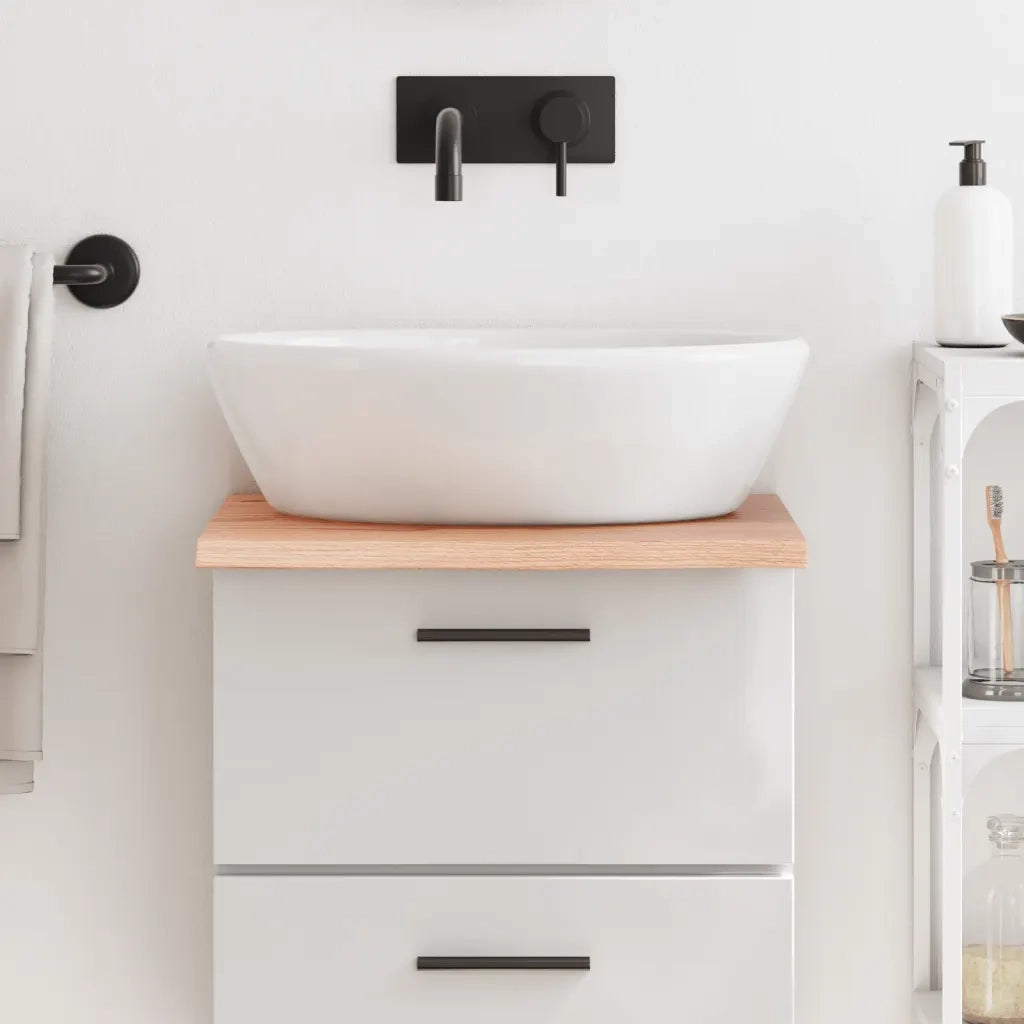 Piano Bagno Marrone Chiaro 40x50x2 cm Legno Massello Trattato 3156095