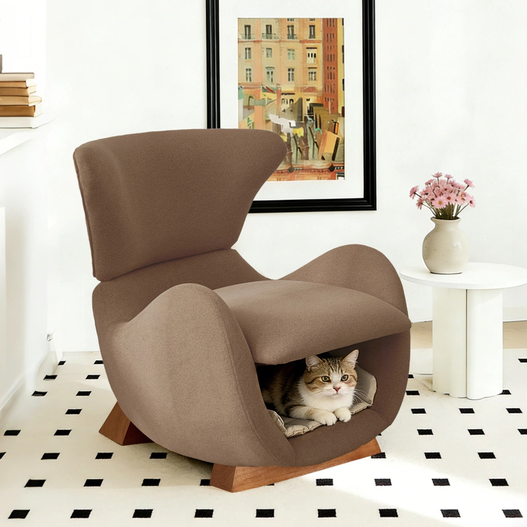 Poltrona lounge marrone con cuccia per animali