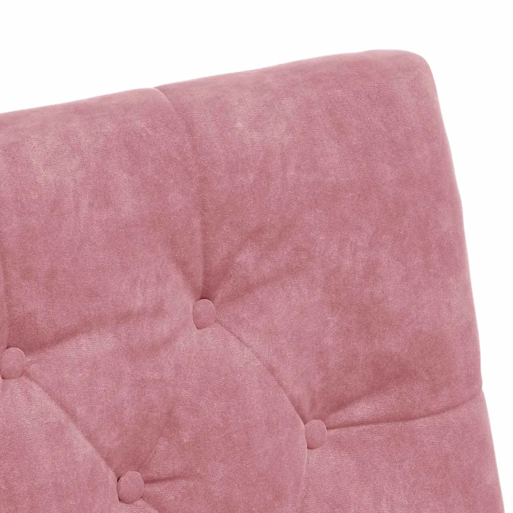 Sedie da Pranzo con Ruote 2 pcs Rosa 58 x 67 x 97 cm Velluto