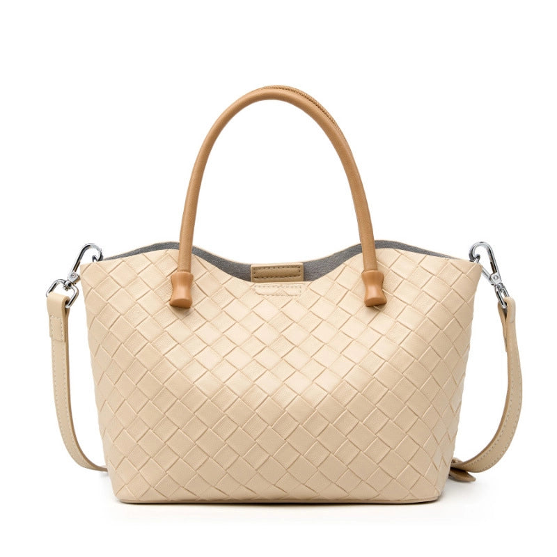 Borsa a mano da donna in vera pelle, borsa a tracolla bianca.