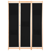 Divisorio a 3 Pannelli Nero 120x170x4 cm in Tessuto 248183