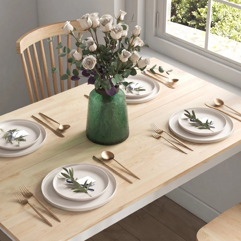 Tavolo da pranzo - 120x75 cm - stile country - per 4 persone - legno naturale - sala da pranzo