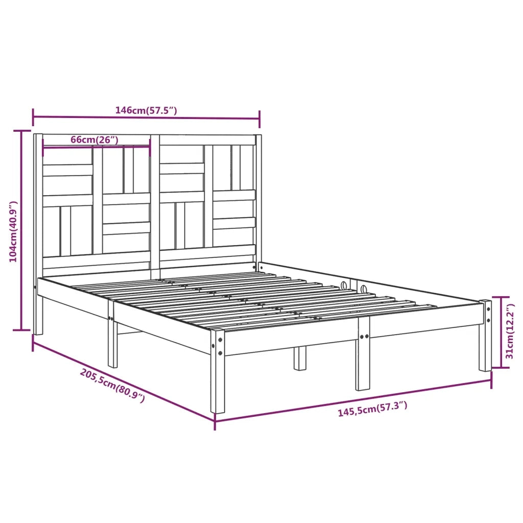 Giroletto senza Materasso Ambrato in Legno Massello 140x200 cm 3105950
