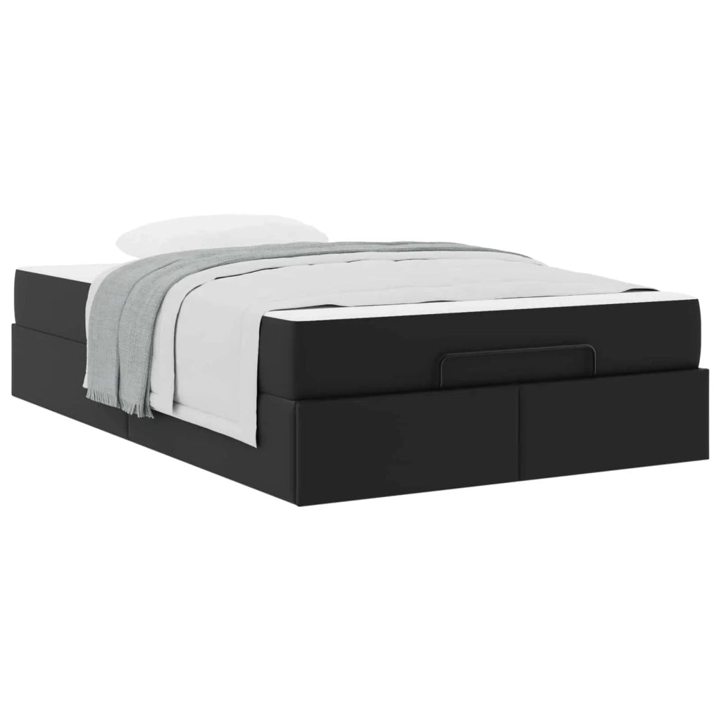 Struttura letto con materasso con materasso 2 pcs Nero PVC