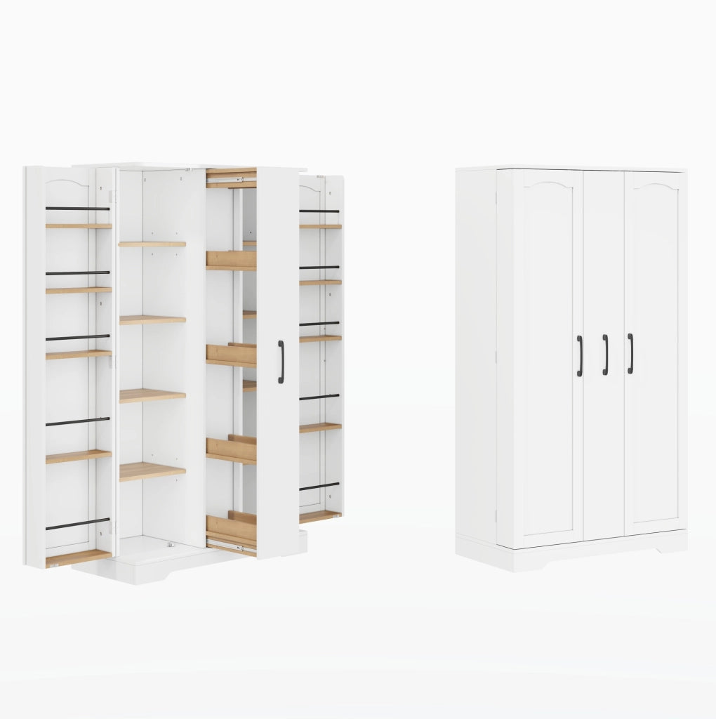 Mobile dispensa in MDF con scomparti interni e ripiani regolabili; 150x78x40 cm; bianco