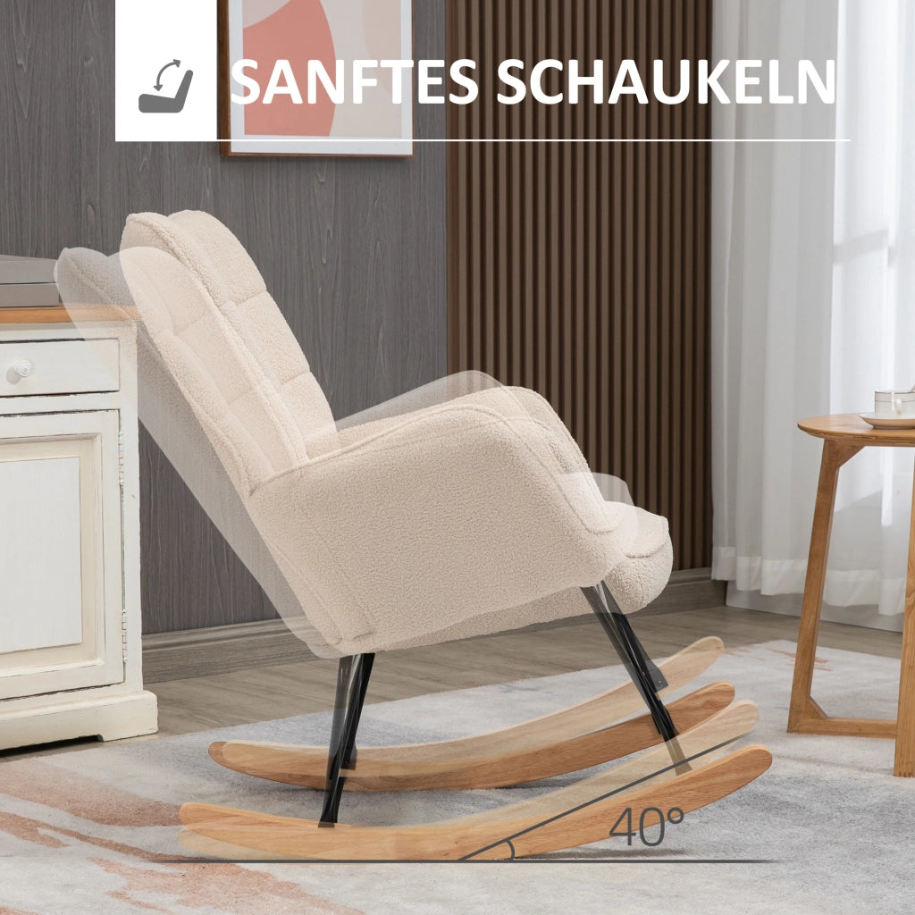 POLTRONA A DONDOLO 98x71x101 cm Beige in poliestere