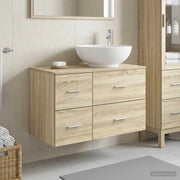 Set di mobili per il bagno 2 pz Rovere Sonoma 3403994