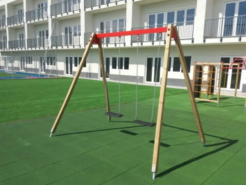 Altalena Kenya 856 Giochipark 2 posti struttura mista legno/acciaio h 230cm - Gabbia