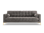 Cosmopolitan Design - Divano "Bali" 4 posti in velluto grigio chiaro 
