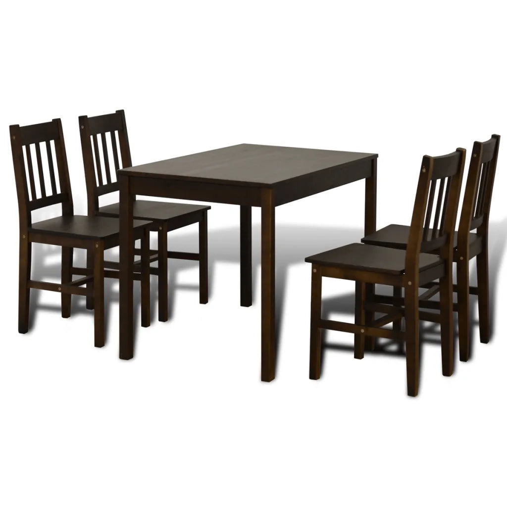 Set Tavolo da Pranzo con 4 Sedie Marrone CFW3749722