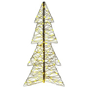 Albero di Natale con 160 LED-Luci decorative natalizie Bianco caldo 150 cm Rattan 260163