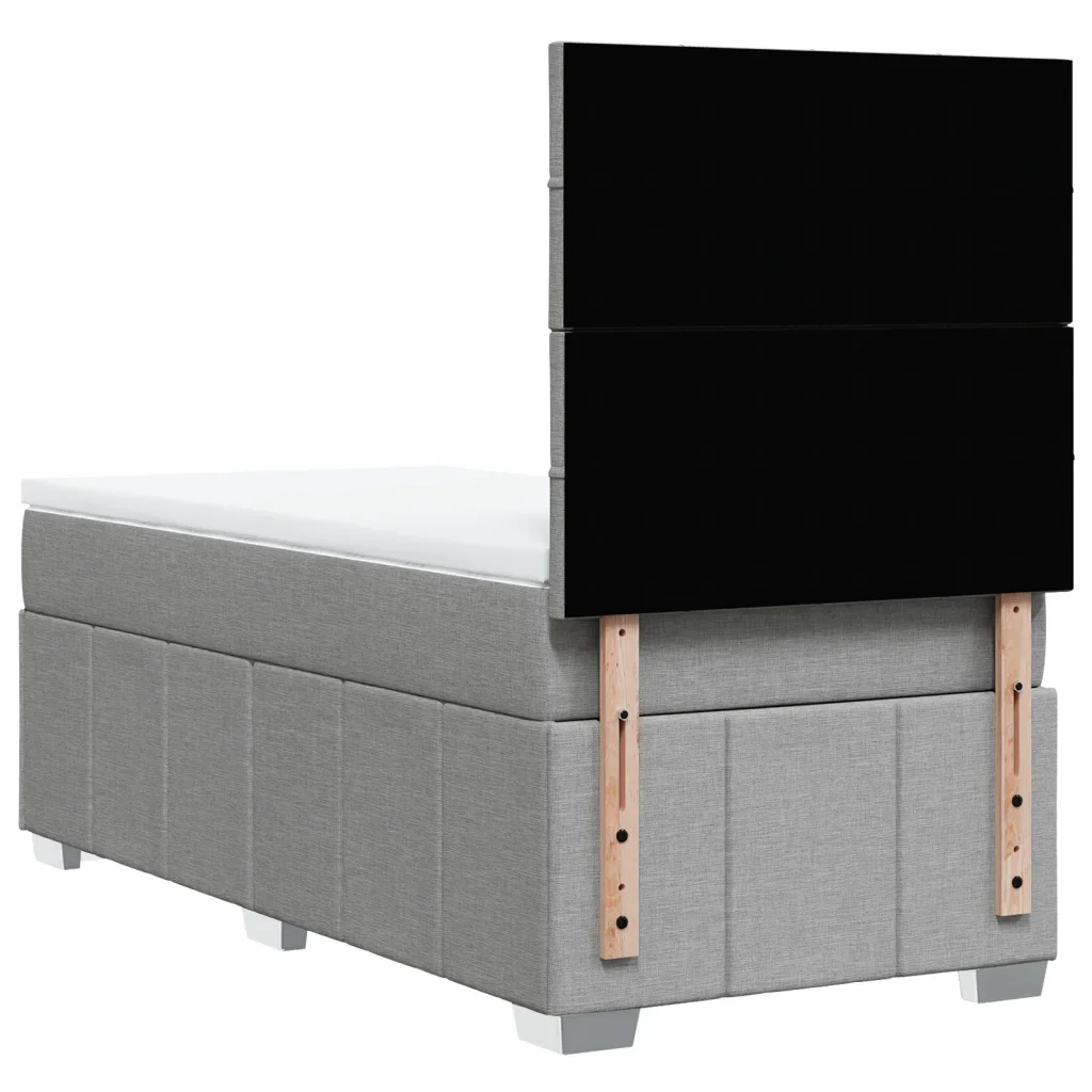 Giroletto a Molle con Materasso Grigio Chiaro 90x190 cm Tessuto 3293823