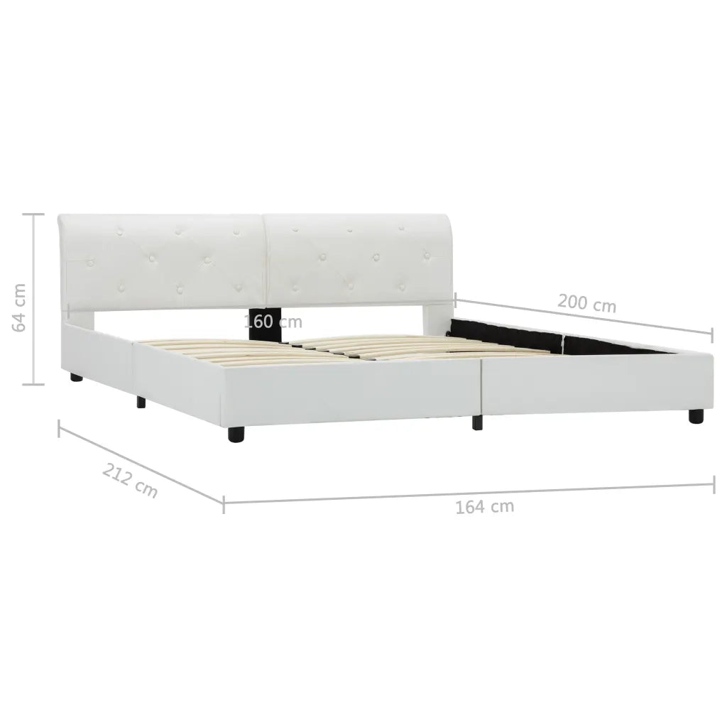 Giroletto-Struttura Letto Bianco in Similpelle 160x200 cm 230512