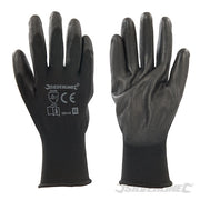 Guanti PU con palmo rinforzato neri fodera interna in nylon silverline - XL 10 / nero