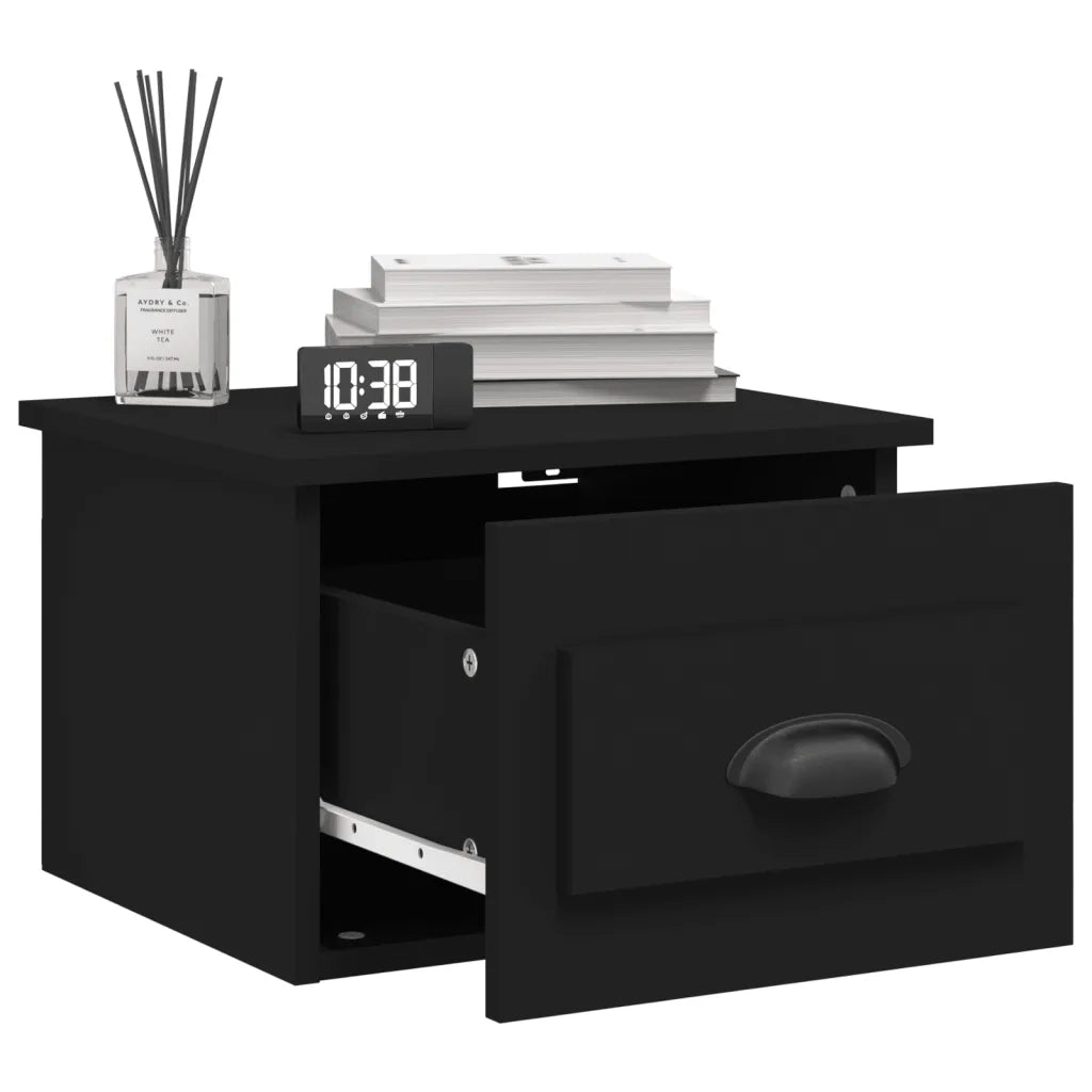 Comodino a Parete Nero 41,5x36x28 cm 816378