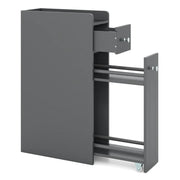 Mobiletto portaoggetti stretto per il bagno 40 x 18 x 70 cm con cassetto scorrevole su ruote design moderno in MDF grigio 20_0018301