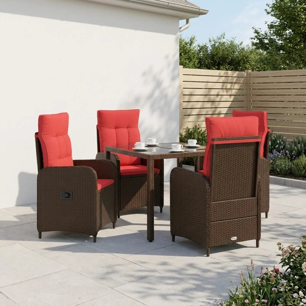 Set da pranzo per esterni 5 pz polyrattan 3422313