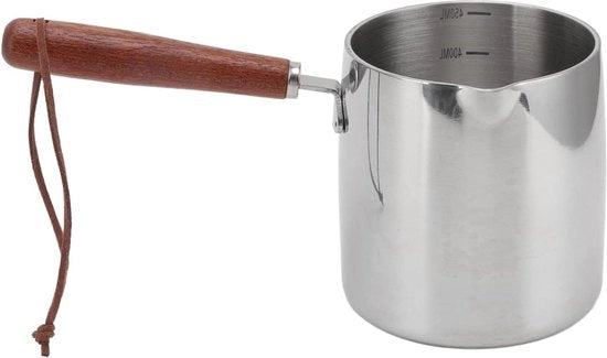 Pentola in acciaio inossidabile con superficie antiaderente - 450 ml - riscaldatore di burro antiaderente - pentola per latte con beccuccio per versare
