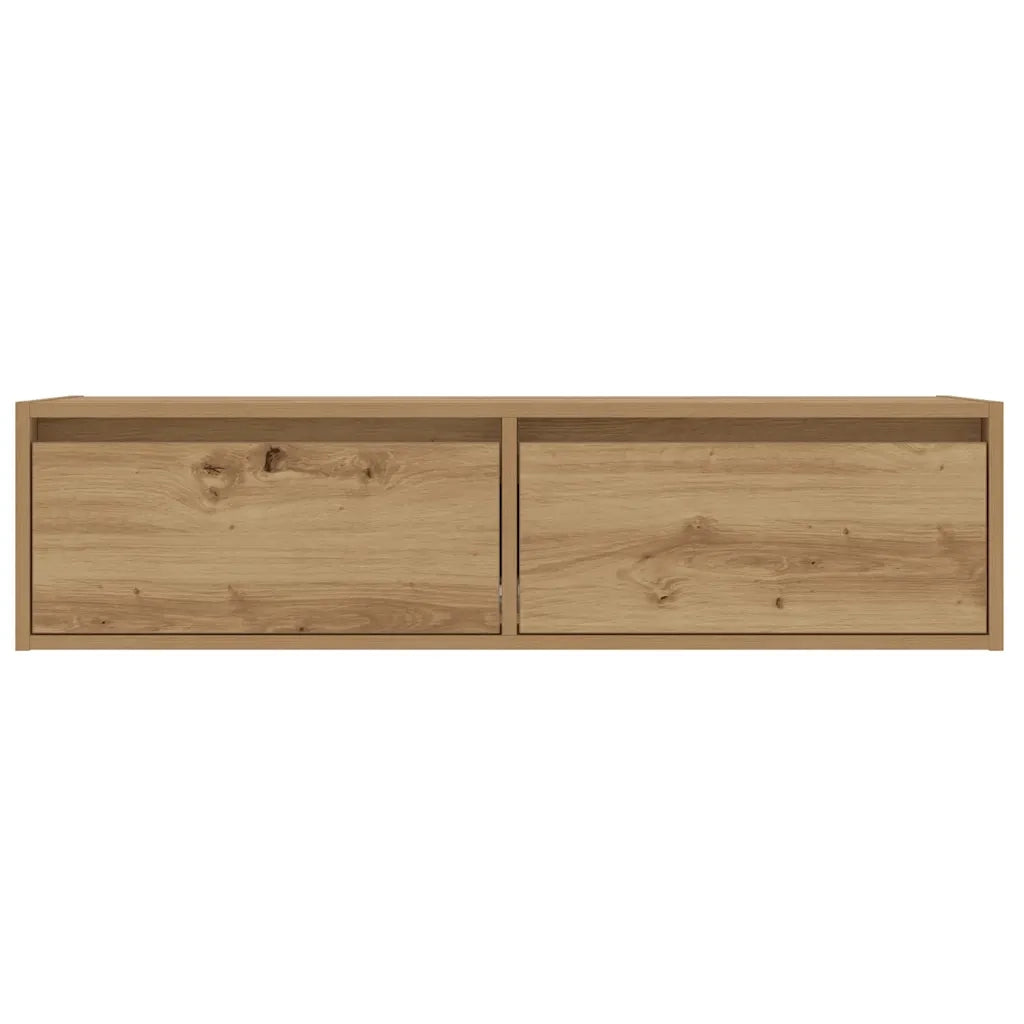 Mobile Porta TV con Luci LED Rovere Artigianale 100X35,5x25 cm 860246