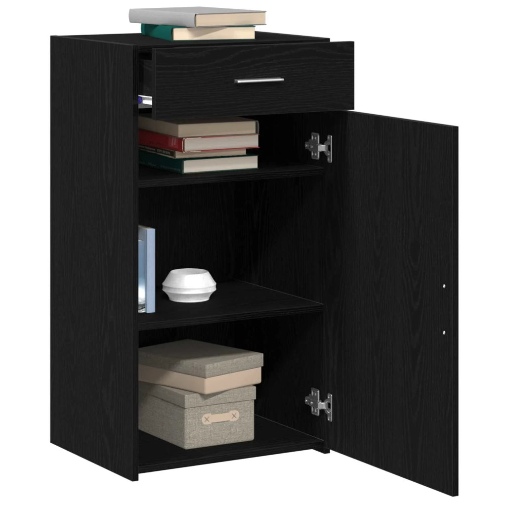 Credenza con cassetto Rovere Nero 50 x 42,5 x 93 cm 868761