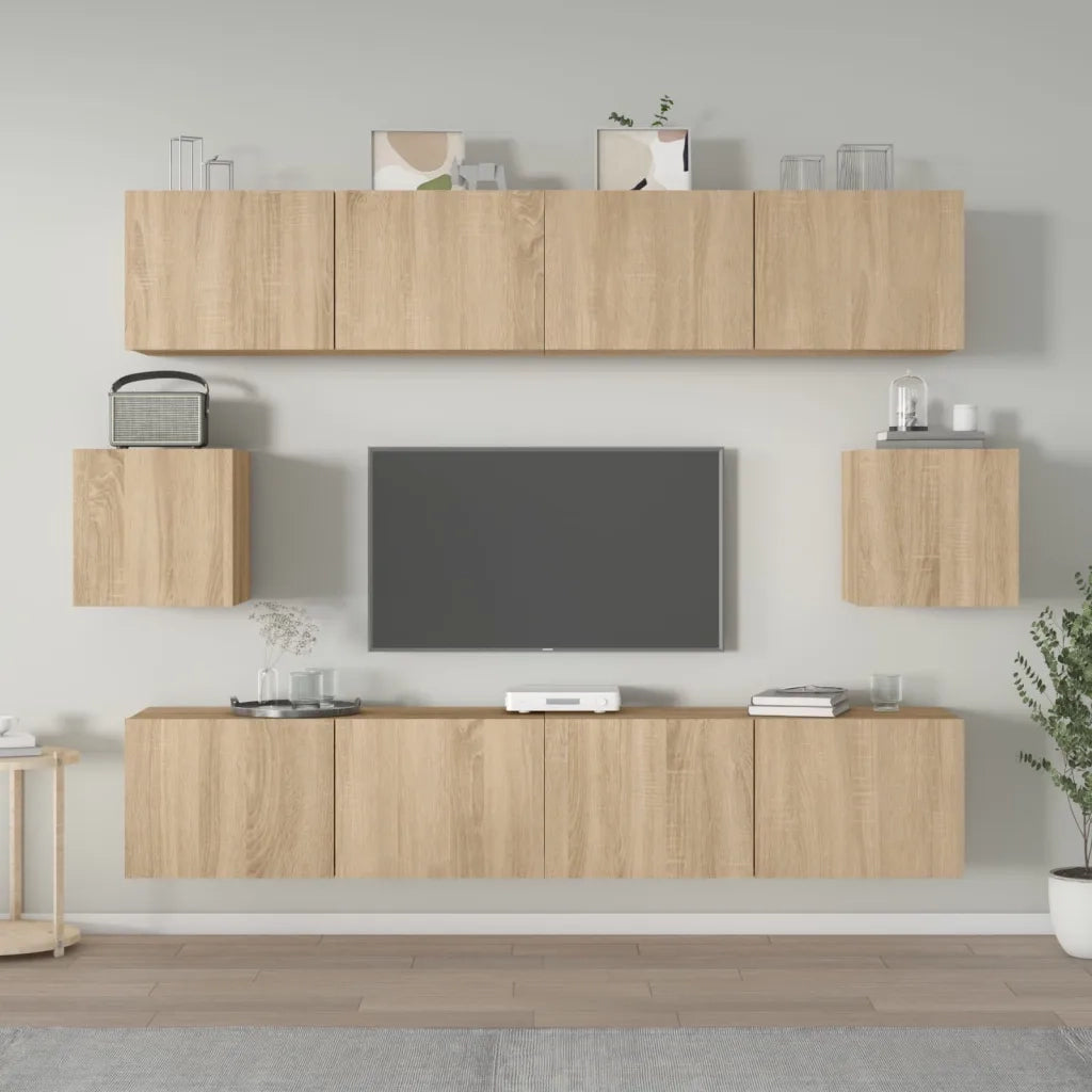 Set di Mobili Porta TV 6 pz | Armadietto TV | Mobile Porta TV Rovere Sonoma in Legno Multistrato