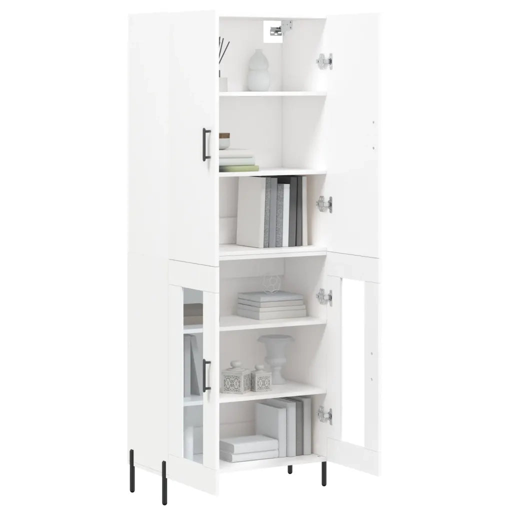 Credenza | Madia | Buffet da pranzo | Armadio da pranzo Bianca 69,5x34x180 cm in Legno Multistrato