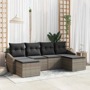 Set da Pranzo per Giardino con cuscino 6 pcs Grigio 3355498