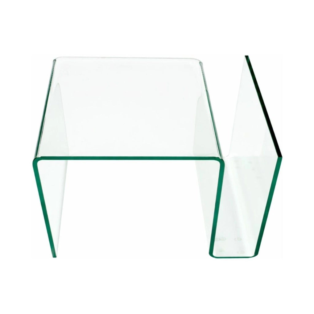 Tavolino basso HOLOW in vetro temperato – Tavolino basso design asimmetrico trasparente