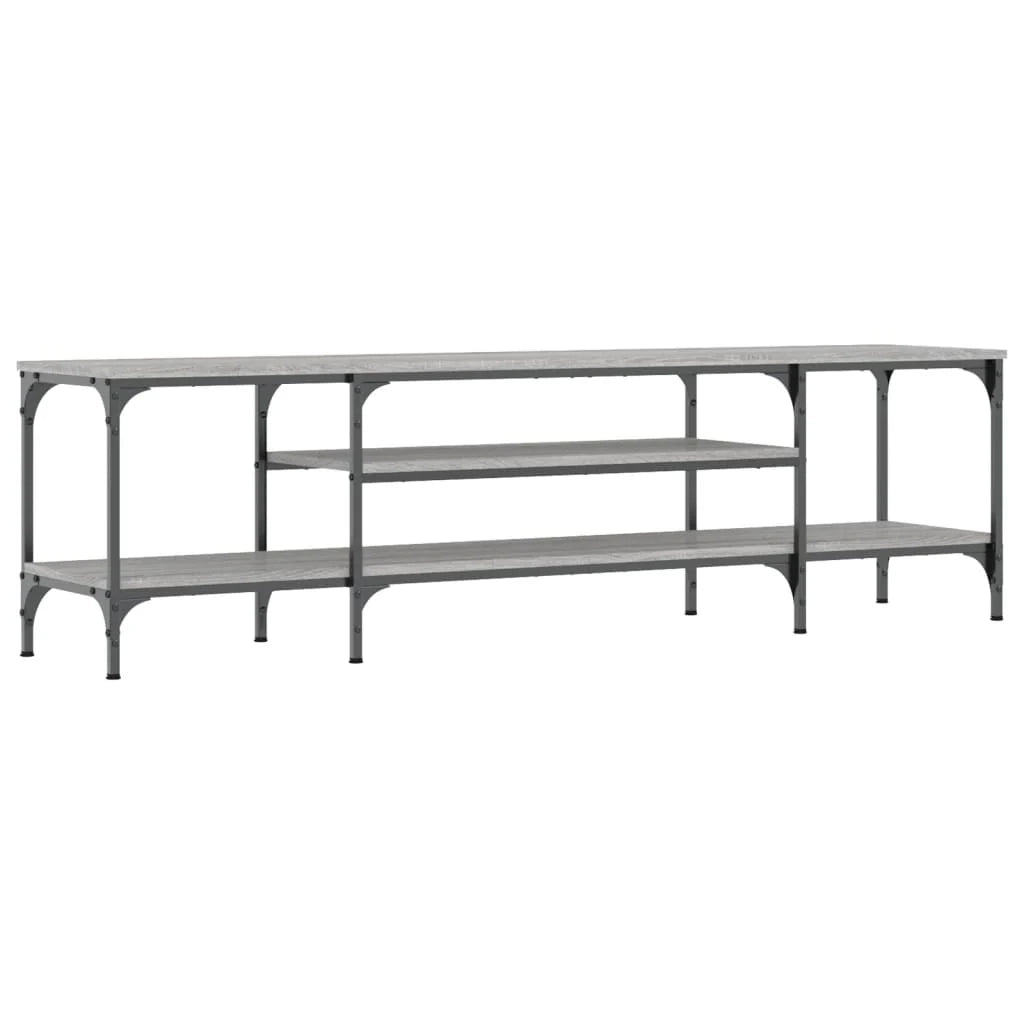 Mobile TV multimediale mensola per TV credenza per TV sala da pranzo soggiorno camera da letto Sonoma 161 x 35 x 45 cm legno ingegnerizzato e ferro grigio 02_0028425