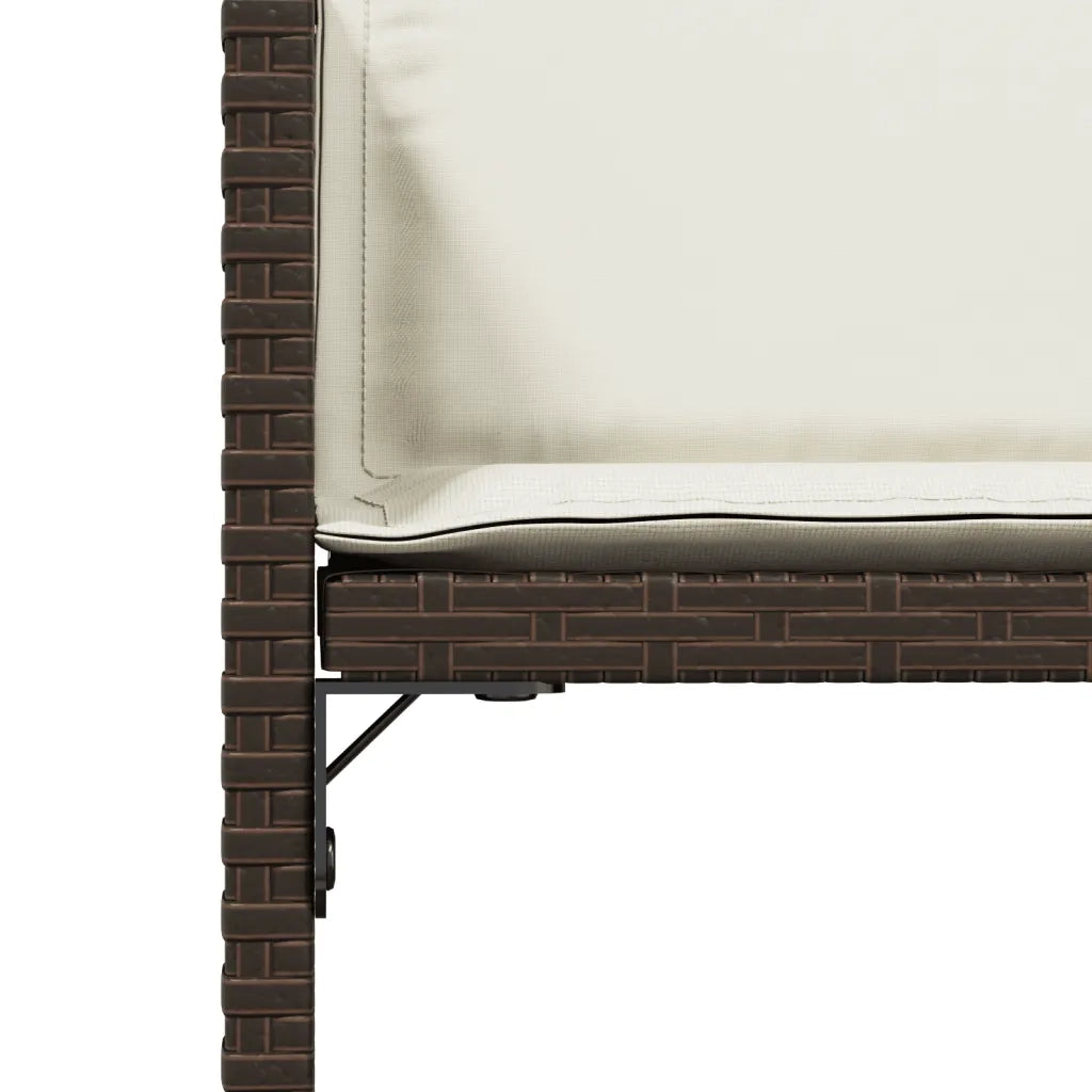 Sedie da Giardino con Cuscini 4 pz | Sedie da Esterno Marroni in Polyrattan